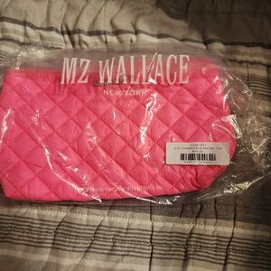 Mz wallace zoey pouch cosmetic bag neon pink